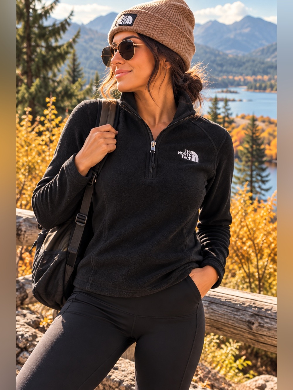 The North Face Black Quarter Zip Fleece Pullover Women’s M